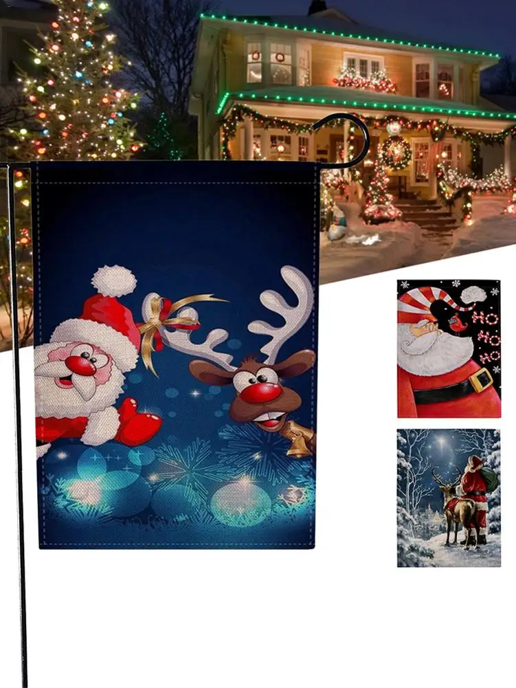 1 шт. украшение для рождественской вечеринки Садовый флаг двусторонний узор