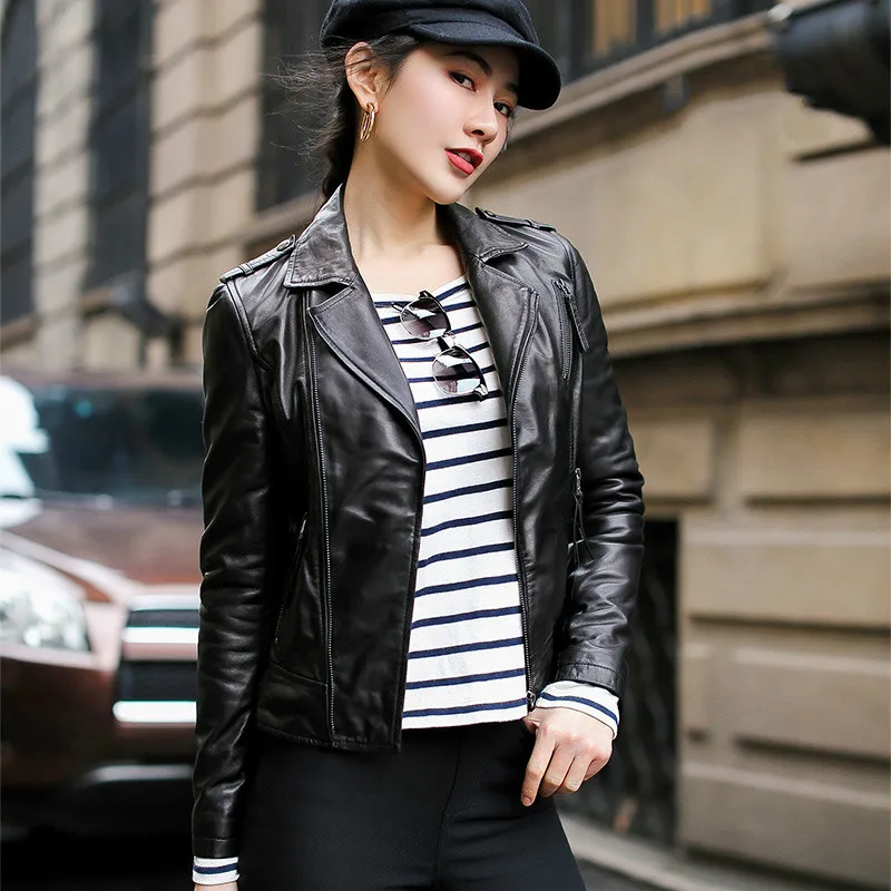 Фото Leather Jacket Women 2020 Sheepskin Genuine Motorcycle Real Clothes Chaqueta Mujer OT1703 YY621 Женская одежда Leather Jacket Women 2020 Sheepskin Genuine Motorcycle Real Clothes Chaqueta Mujer OT1703 YY621 Женская одежда