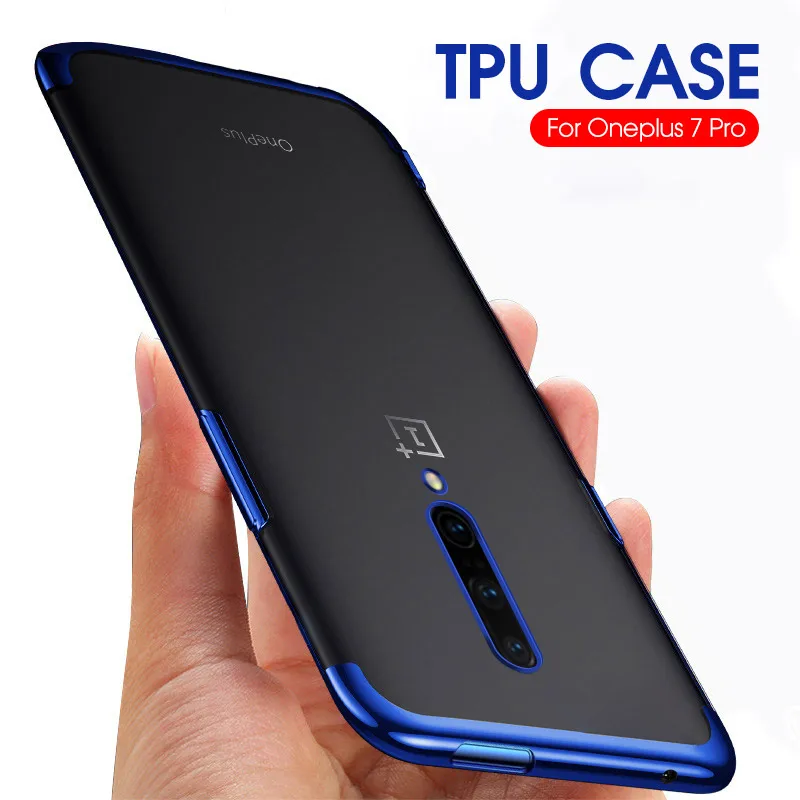Clear Soft TPU Cover Cases For Oneplus 7 Pro 6 5T 5 1+5 1+6 One Plus T Oneplus7 Plating Silicone Phone Case Bumper Coque |