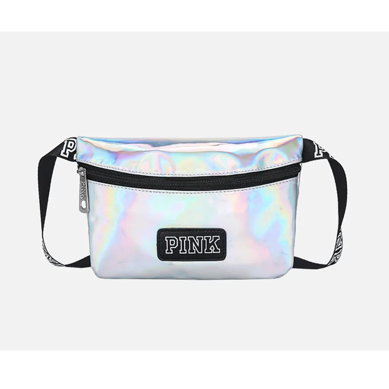 

PINK Fanny Pack Girl Bag Travel Waist Bag Women Bag Laser Holographic Pouch Belt Beach Hip Bag