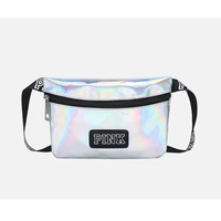 pink fanny pack girl bag travel waist bag women bag laser holographic pouch belt beach hip bag
