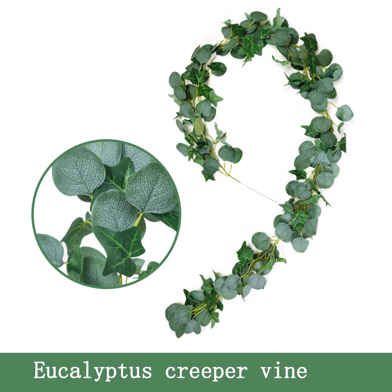 OHEART Новые DIY шелковые искусственные эвкалиптовые гирлянды растения Листья лозы