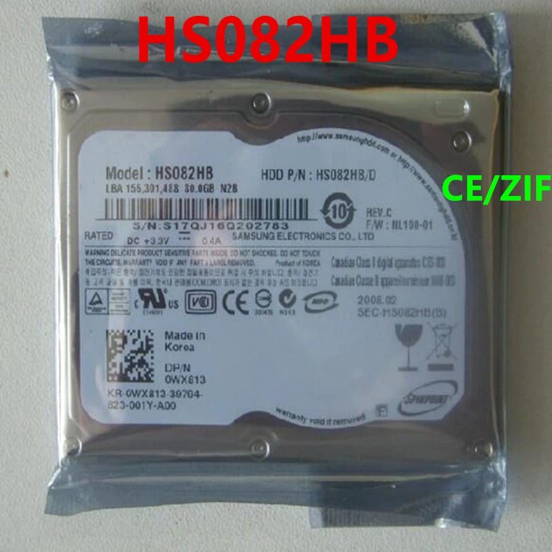 

Оригинальный новый жесткий диск для Samsung 80 Гб 1,8 дюйма CE/ZIF 2 Мб 4200 об/мин 5 мм для внутреннего жесткого диска для ноутбука жесткий диск для HS082HB