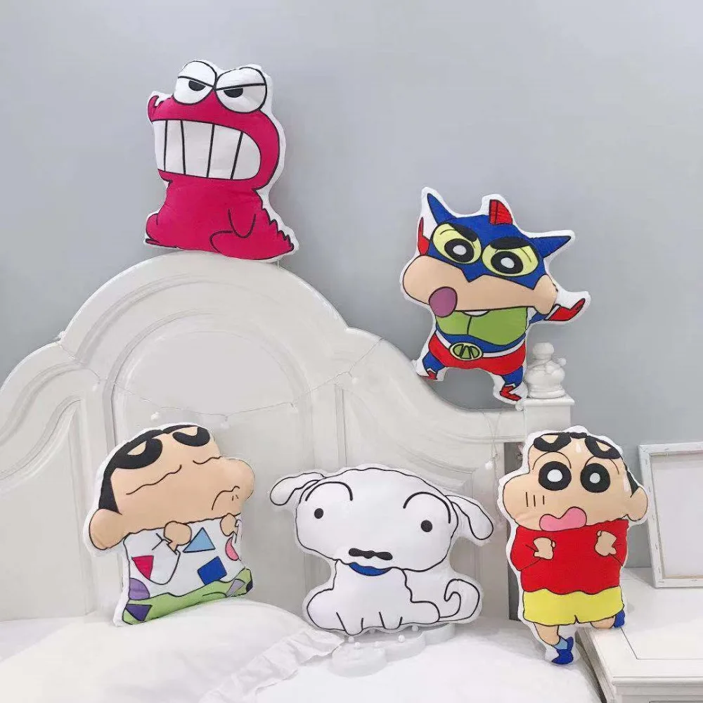 Забавная напечатанная Crayon Shin-Chan мягкая подушка креативная маленькая белая плюшевая подушка-собачка Диван Мягкая Подушка Декор кровать сон