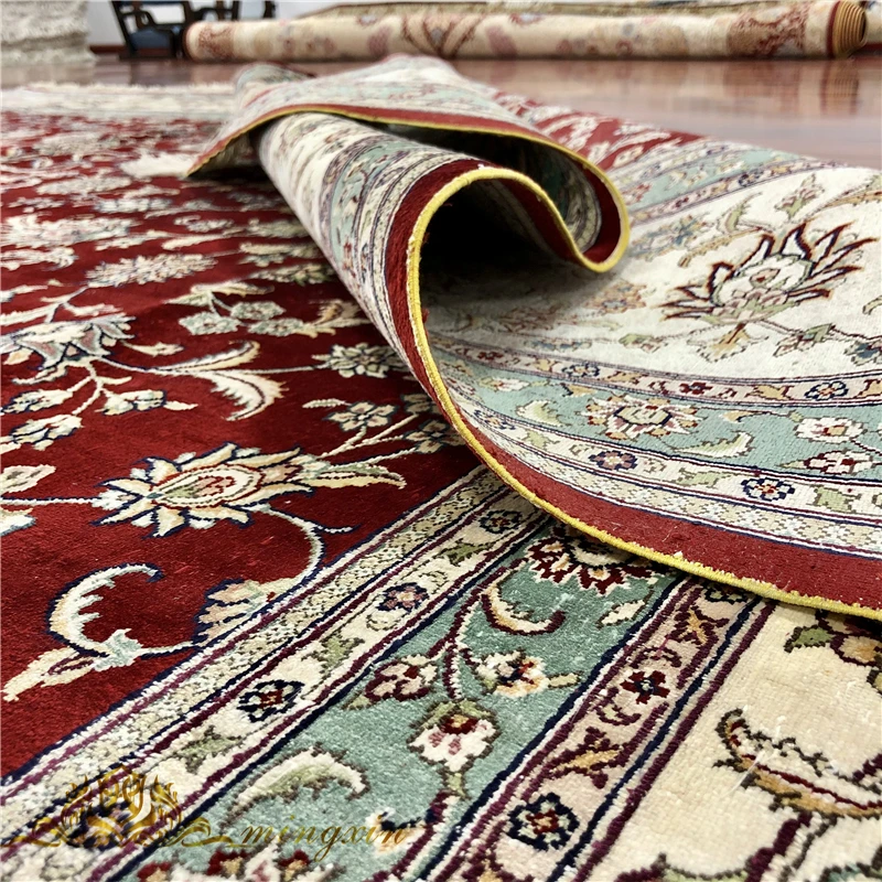 Beste 9'x12'red Turkse Handgeknoopte Karpetten Decoratieve Handgemaakte Zijden Tapijt Voor Salon