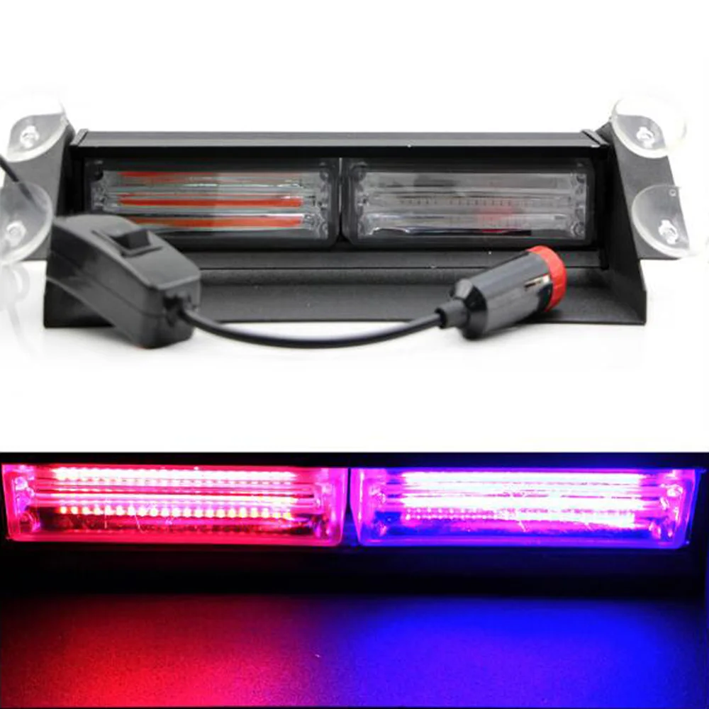 

DC 12V Car 6 LED COB Red/Blue Yellow Blue Car Police Strobe Flashing Light Dash Emergency Warning Counterattack Fog Lights