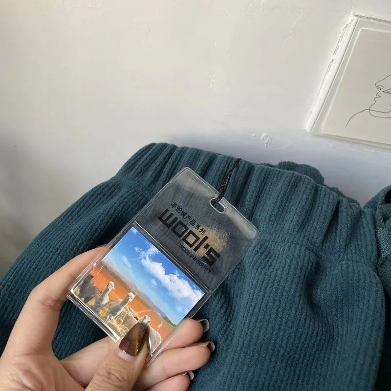 

5 Colors Sleep Bottoms Women Solid Knitting Warm Soft Leisure Cozy Winter Korean Style Loose Ulzzang College All-match Vintage