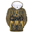 Толстовка Мужскаяженская с 3D принтом, Повседневный пуловер в стиле Харадзюку, уличная одежда в стиле древнеегипетского искусства, черный цвет, на осень