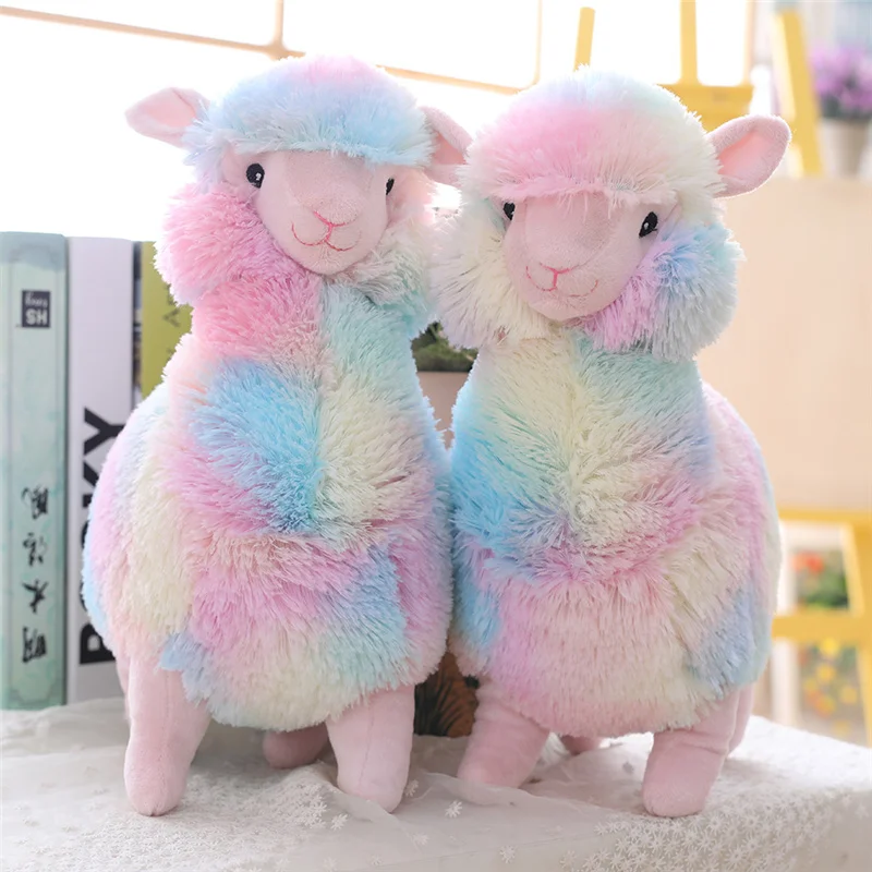 

30cm Stuffed Soft Cotton Rainbow Alpaca Plush Doll Horse Lama Animals Toys For Children Birthday Christmas Gifts