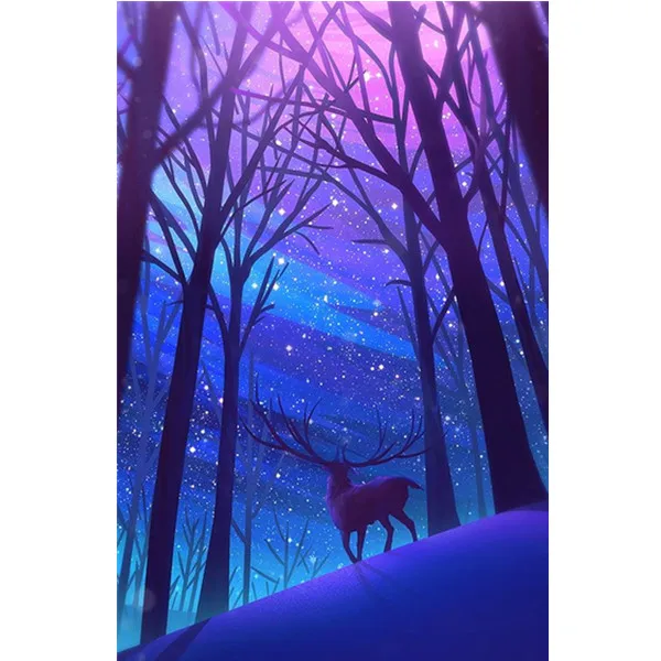 5D сделай сам полностью круглая алмазная живопись животные лось звездная