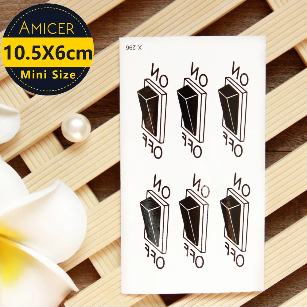 Водостойкая временная татуировка наклейка на выключенном переключателе