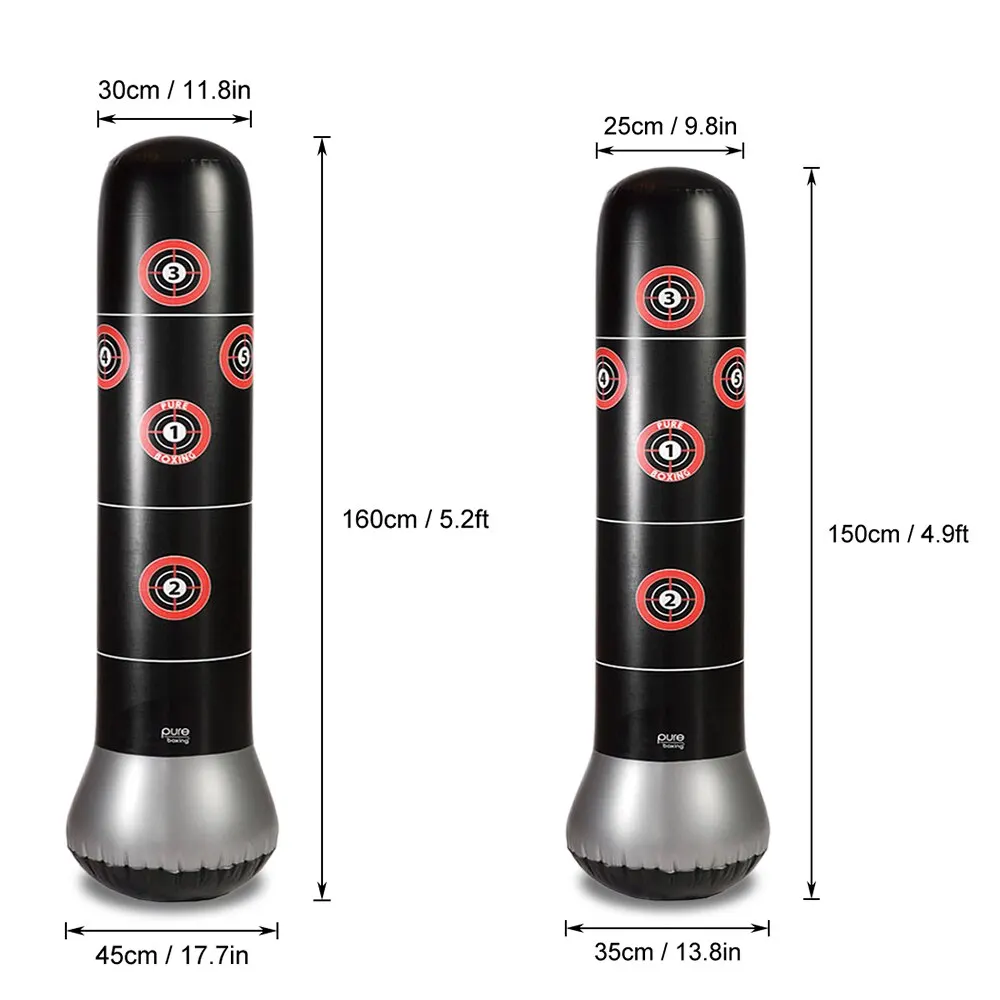 

Fitness Punching Bag Inflatable Punching Tower Bag 160cm/5.2ft Freestanding Kicking Bag Boxing De-Stress Boxing Target