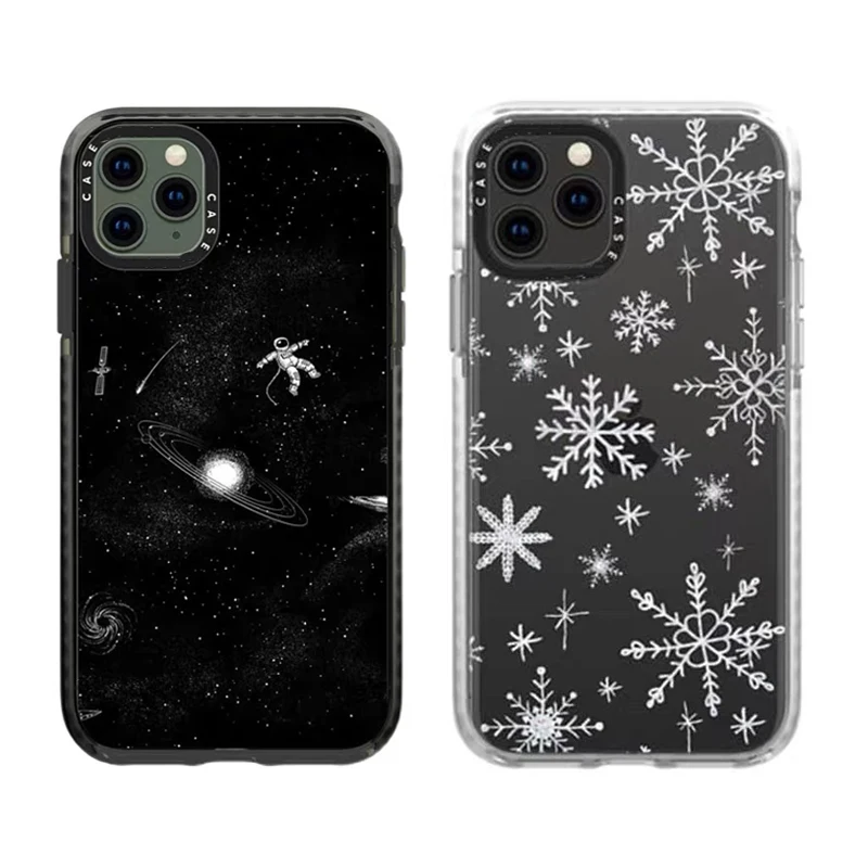 

Модный мягкий силиконовый чехол со снежинкой и астронавтом для apple iphone 12 Pro Max 7 8 Plus 11 X XS XR SE MiNi 10, противоударный чехол