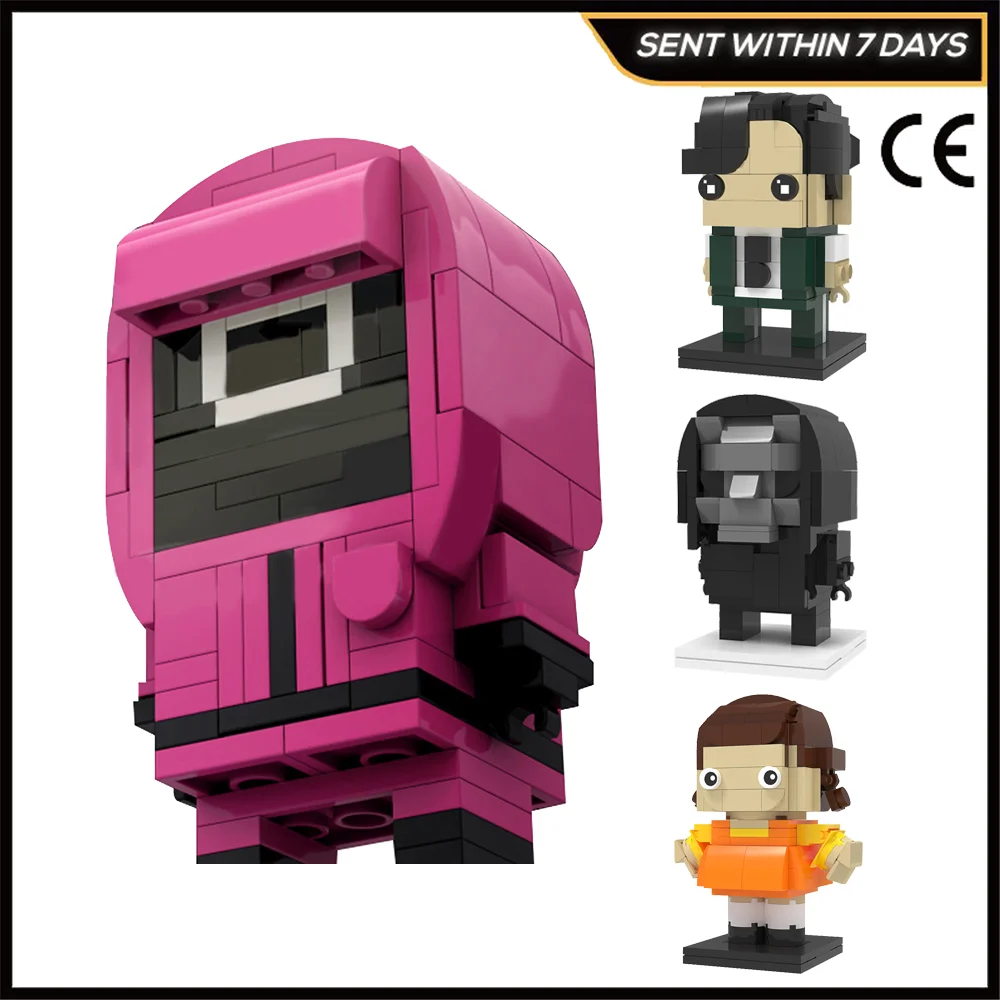 

MOC-Squid Game Brickheadz Anime Doll Pop Movie Series Building Block Model Brick Kids Puzzle Toys Kid's Children Birthday Gifts