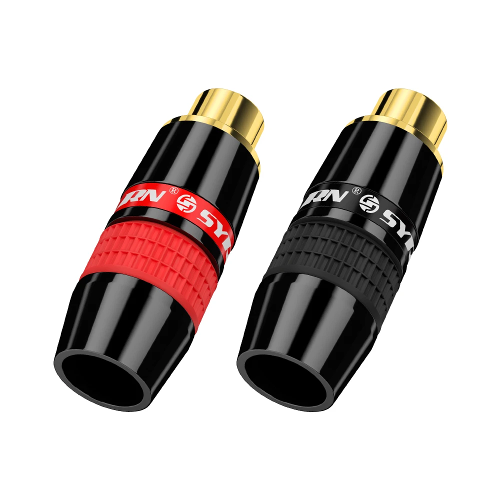 20 шт Hifi RCA Jack 24K позолоченный Мужской Двойной самоблокирующийся провод лотоса