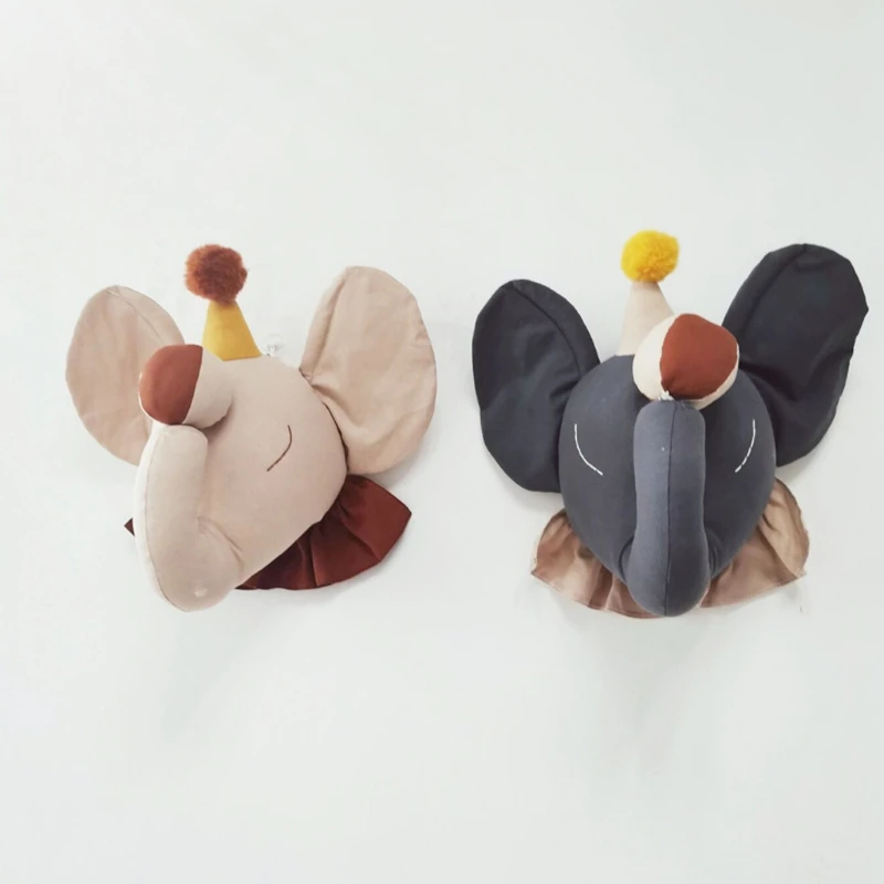 

Kids Room Decoration 3D Animal Heads Elephant Wall Hanging Decor For Children Room Nursery Room Decoration Soft Install