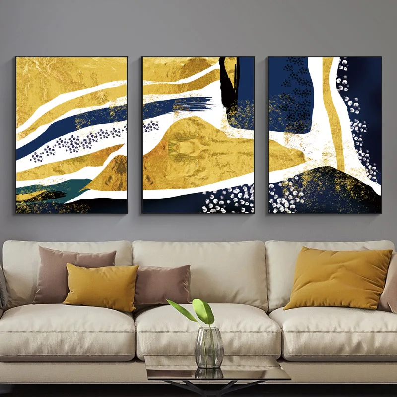 

Modern Nordic Golden Poster Canvas Painting Wall Art Abstract Picture HD Printing For Living Room Home Decoration No Frame