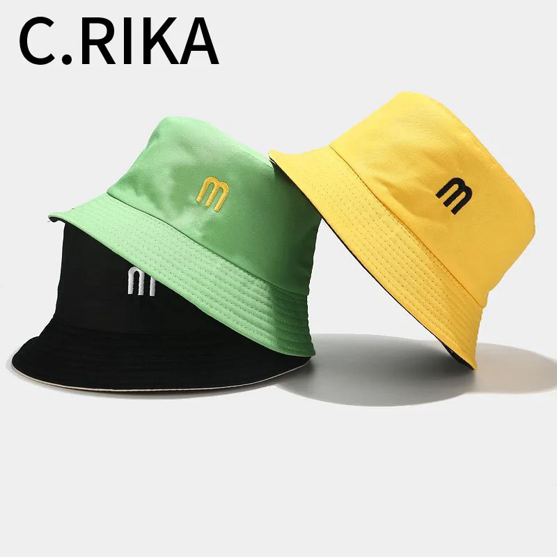 Панама Двусторонняя хлопковая для мужчин и женщин Модная Складная уличная шапка