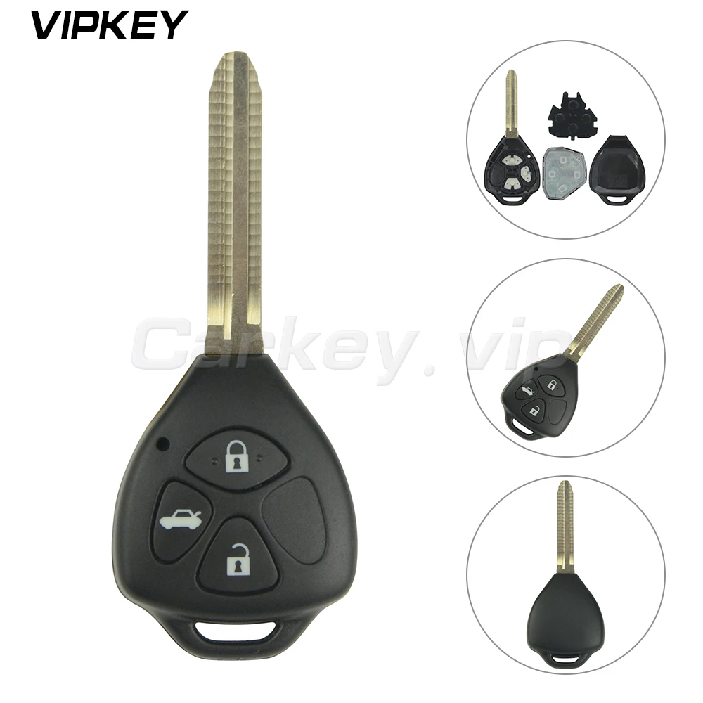 

Remotekey 4d67 chip optional remote key fob HYQ12BBY 3 Buttons 434mhz TOY43 Remote Key control For Toyota Camry Corolla