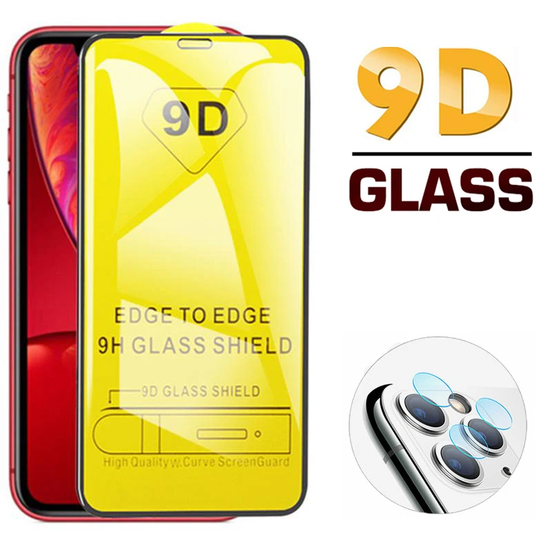 Закаленное стекло 2 в 1 для iphone 11 Pro Max 11pro защитная пленка экрана iPhone X XS XR 7 8 Plus