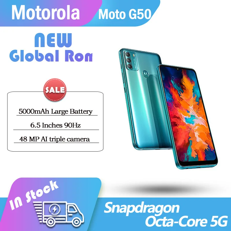 Original Global Rom Lenovo Motorola Moto G50 5G Snapdragon Mobile Phone 5000mAh Battery 6.5'' 90Hz Screen Snapdragon Google Play
