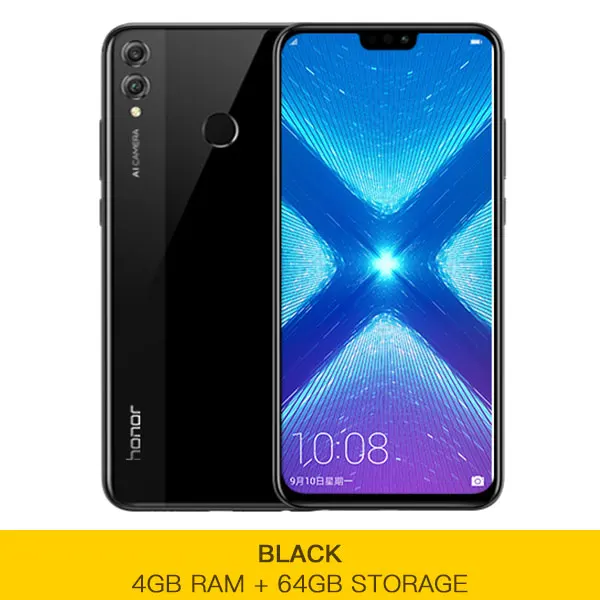 4G 64G Black Honor 8X8 X, смартфон Kirin 710, 4 Гб, 6 ГБ ОЗУ, 64 Гб ПЗУ, 6,5 дюймов, Восьмиядерный экран, отпечаток пальца, ID, 3750 мА/ч, задний, 20 МП - Цвет: 4G 64G Black