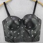 Новинка 2020 г., маленький жилет из искусственной кожи с бисером, Танцевальный жилет в европейском и американском стиле, Короткая Безрукавка С ОТКРЫТЫМИ пупками, женская рубашка на бретелях, w1859