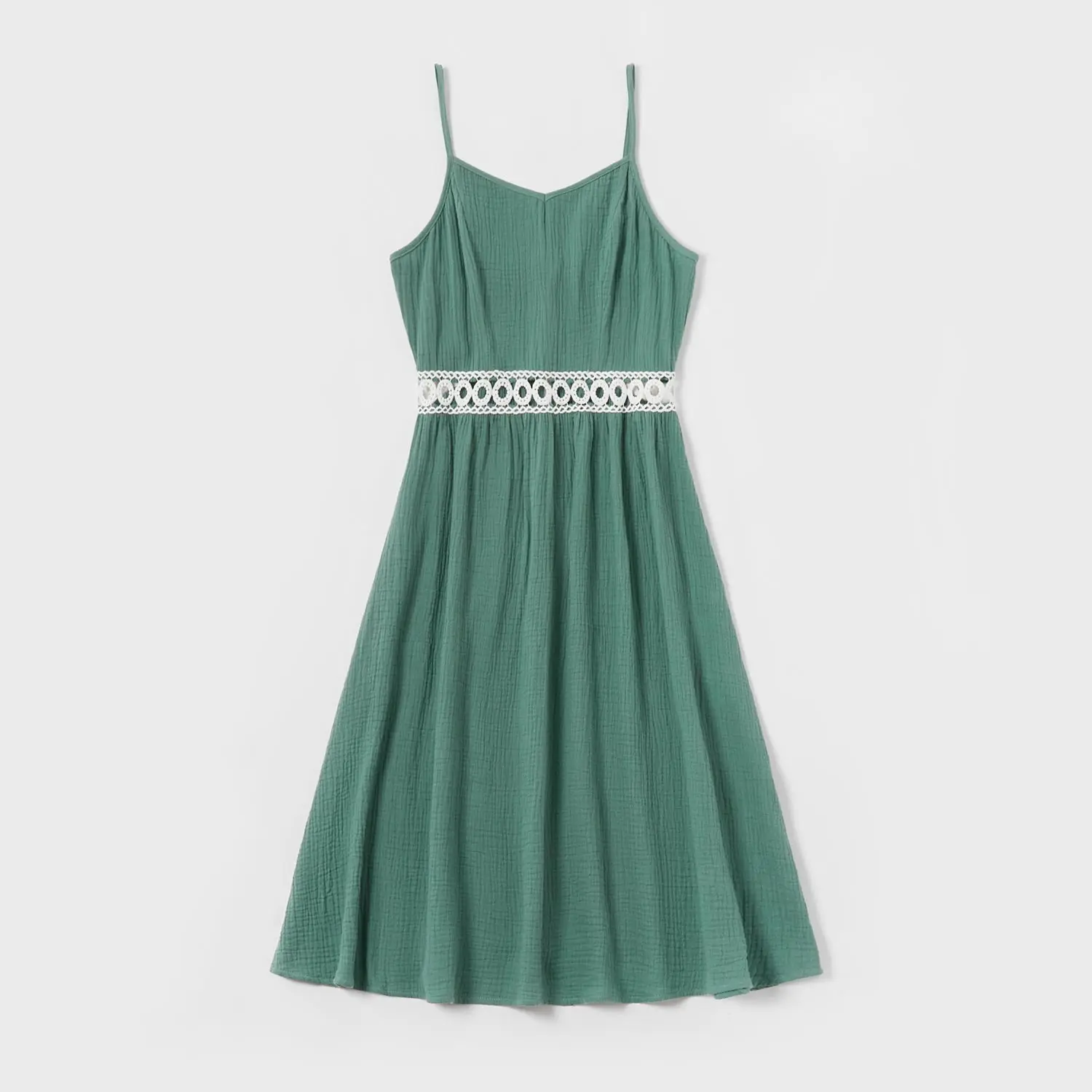 Летнее Хлопковое платье-майка с кружевами и рукавами-фонариками - купить по