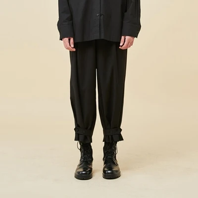 Новые трендовые мужские повседневные брюки с оттенком темного цвета девятью