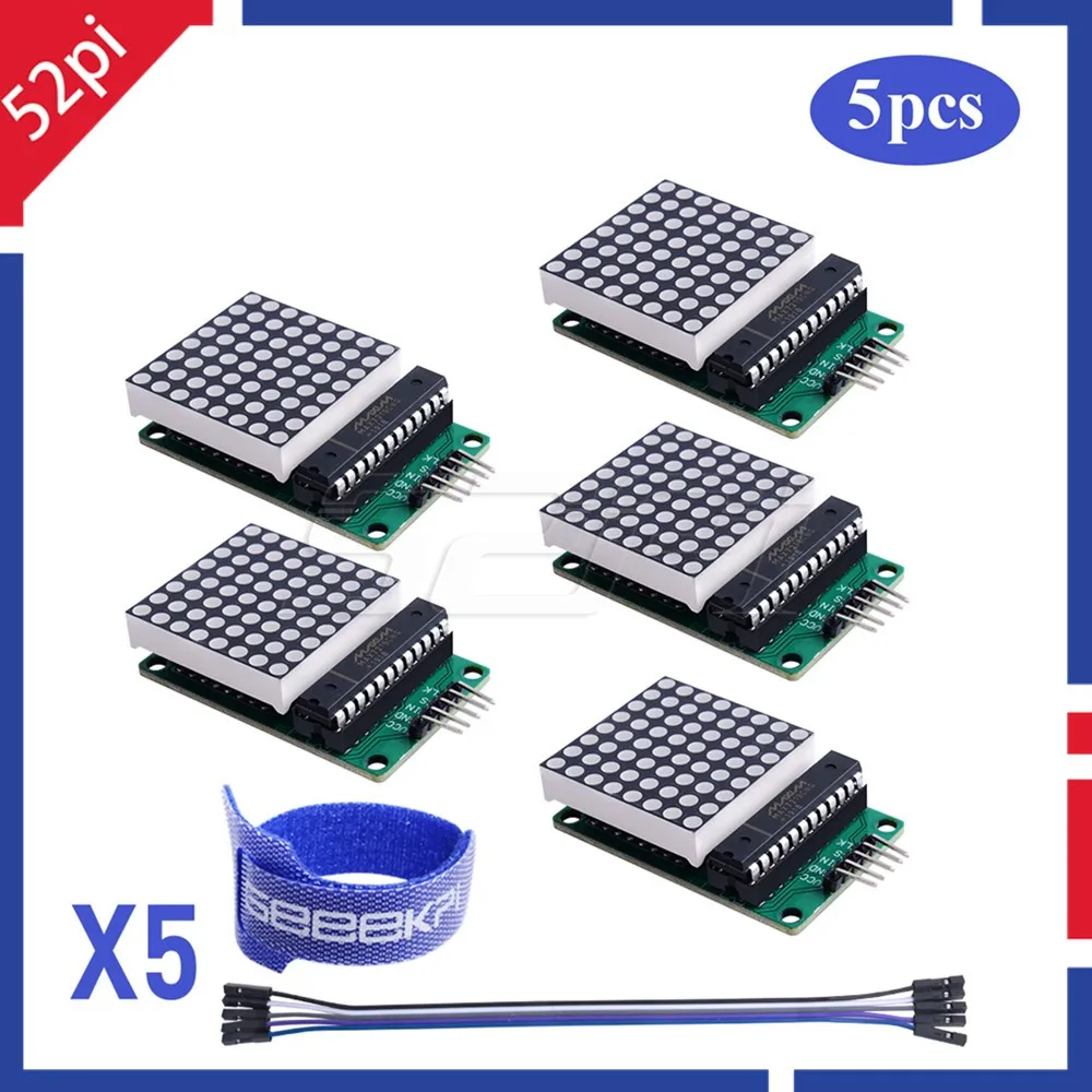 Модуль светодиодной матрицы для Arduino модуль управления индикацией Raspberry Pi 5V 5 шт.