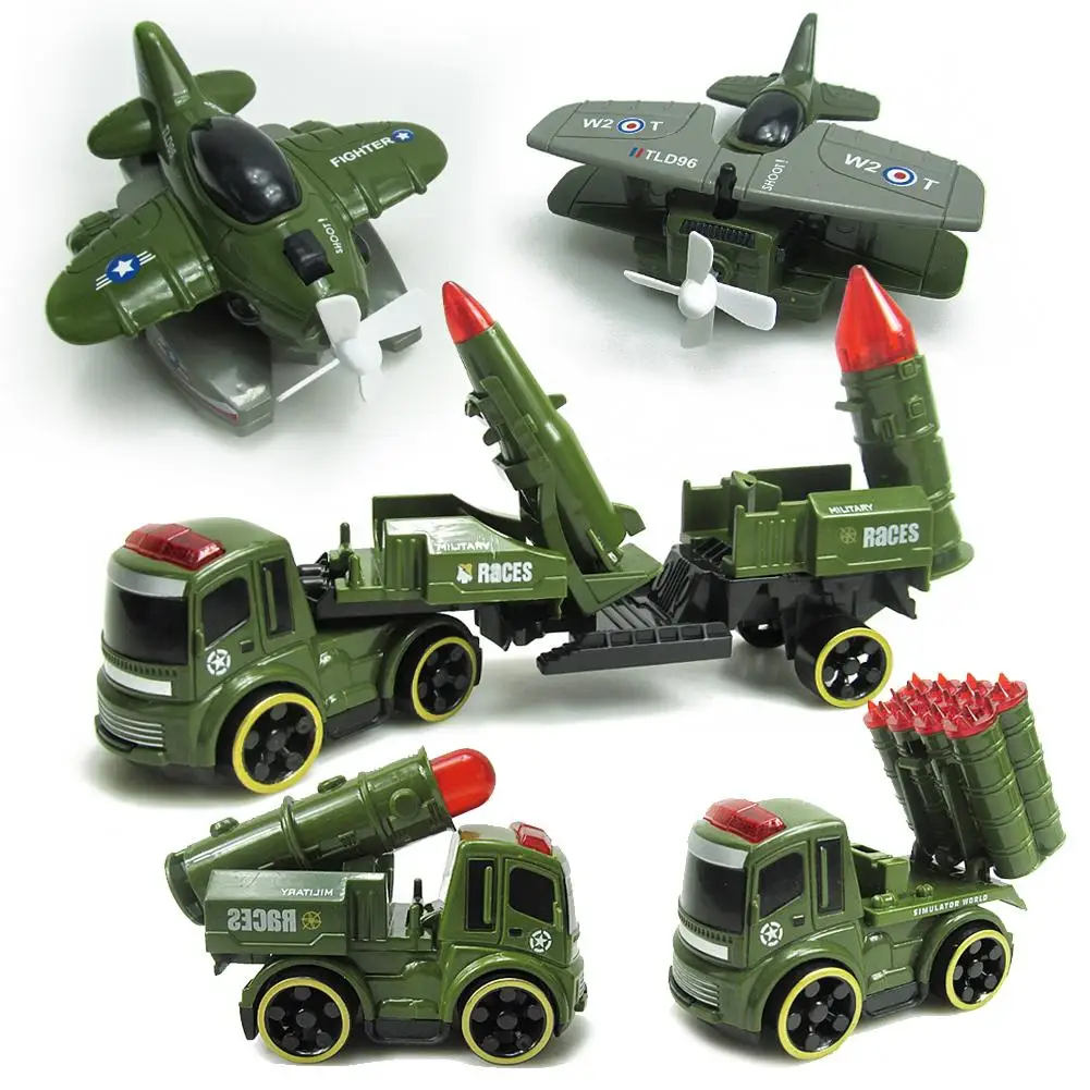

5PCS Millitary Toy Cars Rocket Plane Belt Set Model Toy for Children