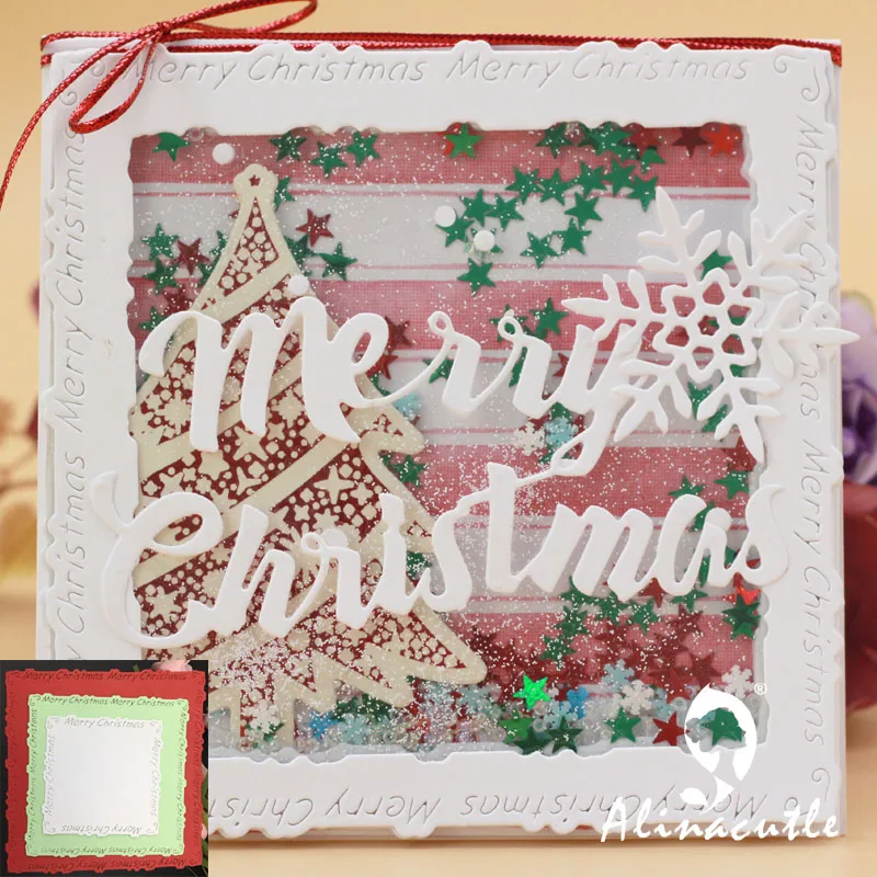 Высечки металла высечки Рождество край квадратная рамка Скрапбукинг Бумага