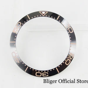 38 мм Черный Часы Ободок Кольцо Вставка со светящимся в горошек подходит 40 мм автоматический сварочный аппарат Для мужчин часы