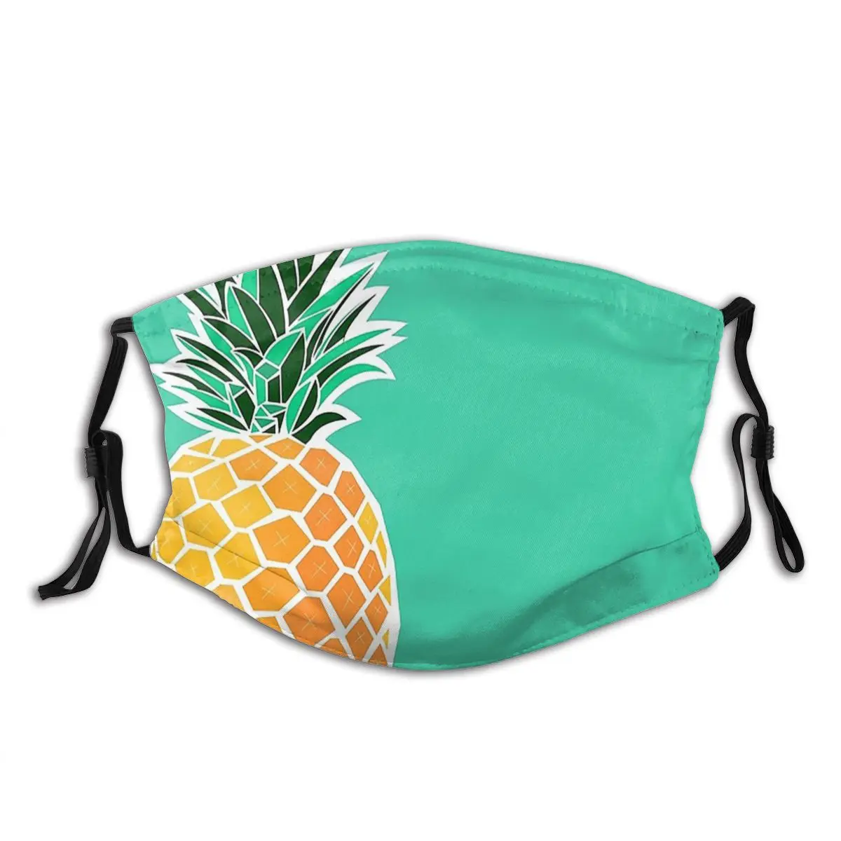 

Pineapple Summer Reusable Printed Mouth Face Mask with Filters Windproof Cold Proof Earloop Protection Cover Muffle for Adult