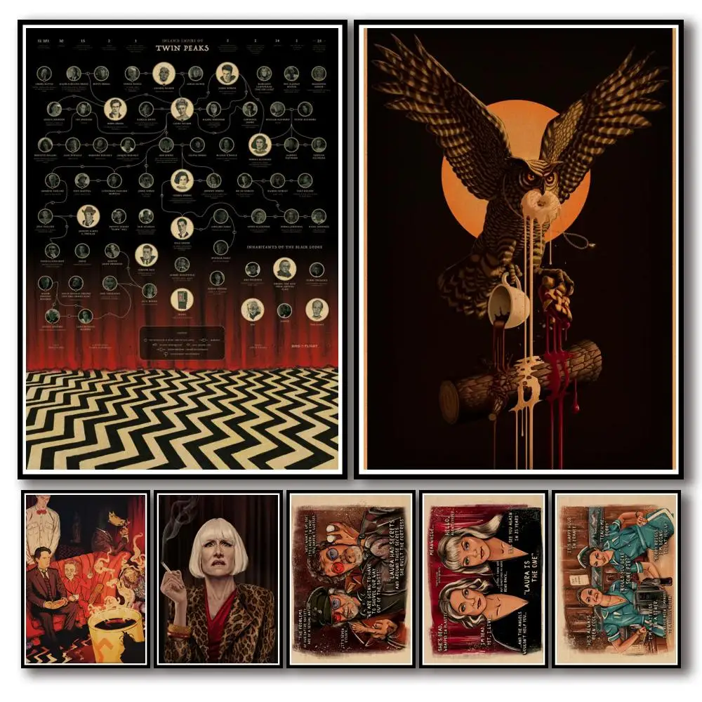 

37 Designs Twin Peaks Kraftpaper Poster Tv Show Art Painting Funny Fancy Wall Sticker for Coffee House Bar 1