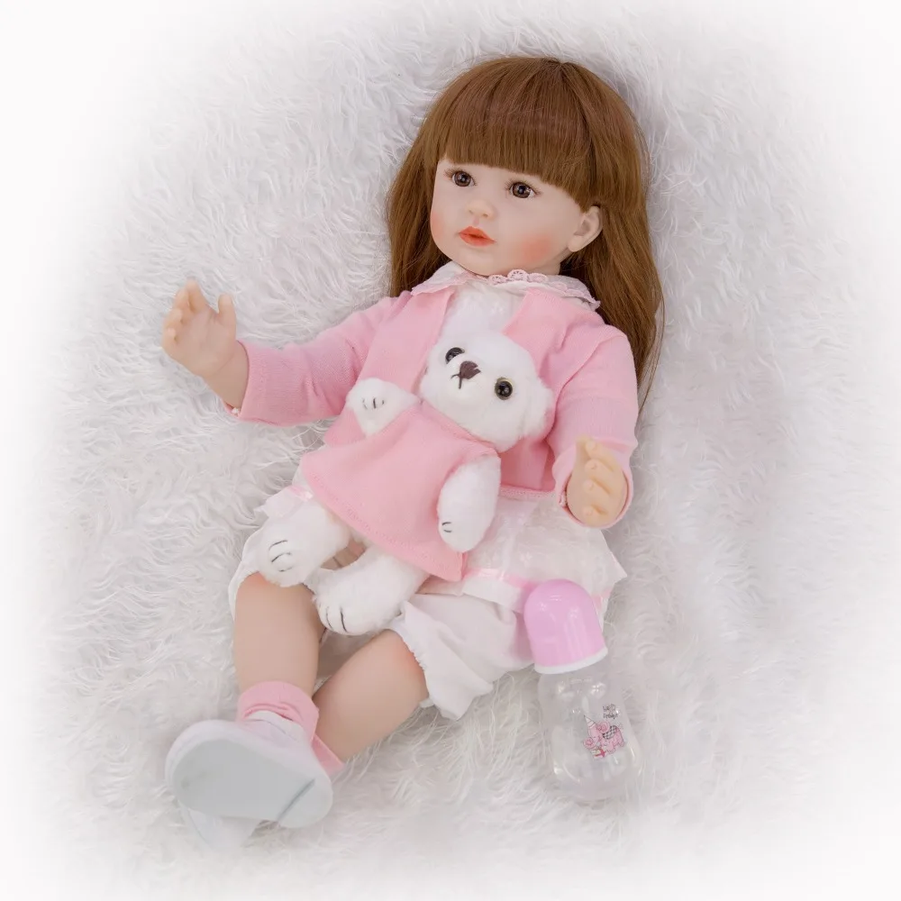 KEIUMI Reborn Baby силиконовая кукла, мягкое тело, 24 дюйма, Кукла Reborn Baby 60 см, розовые длинные волосы Outifi для подарка на день рождения