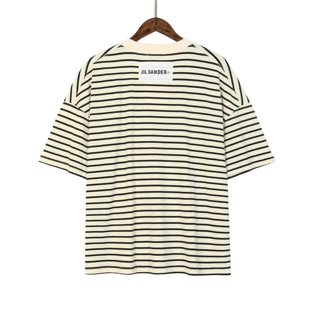 

T-shirt Customized Stripe Tshirts Oversized Top Tees Cotton Tee High Quality Summer Spring Tops For Women Men