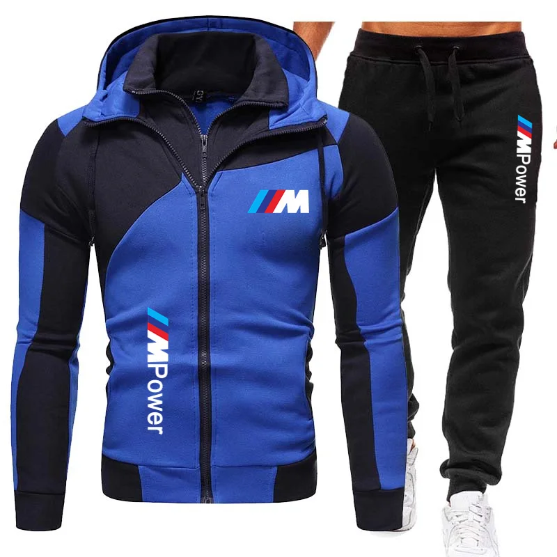 

New 2021 Style Men Suits BMW Men Sportswear Hoodies + Pants Sportswear Men Zipper Hoodies Men Suits Sportswear Jogging Sports