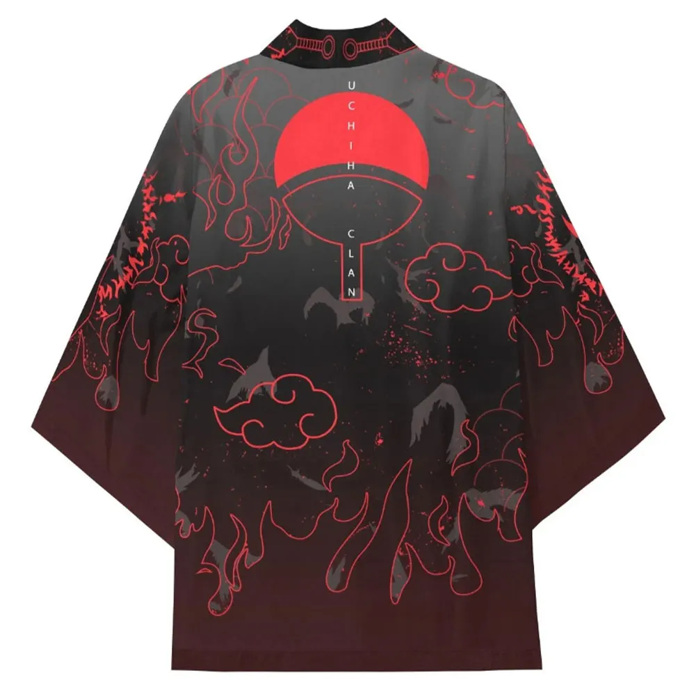 

Uchiha Hatake Anime Kimono Cloak Uzumaki Clan Badge Kimono Cardigan Men Women Robe Cospaly Akatsuki Shirt Loose