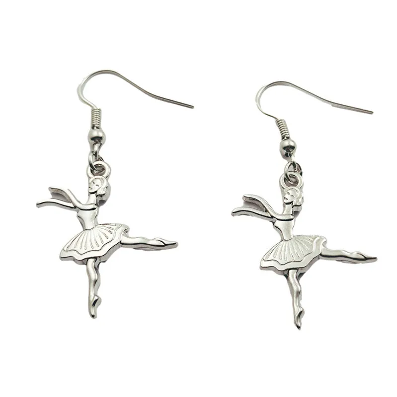 

Ballet Dancer Girl Vintage Creative Charm Earrings,Fashion Jewelry Women Christmas Birthday Gifts Accessories Pendant