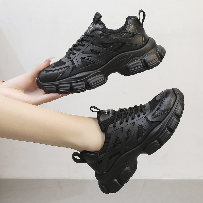 

Sneakers Women Chunky Shoes 2021 White Breathable Thick Sole Sport Ladies Trainers Platform Sneakers Women Zapatillas De Mujer