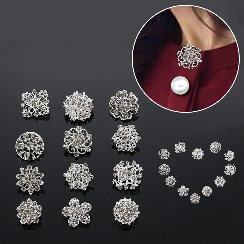 12 шт./лот корейские модные геометрические Стразы искусственные Броши элегантные