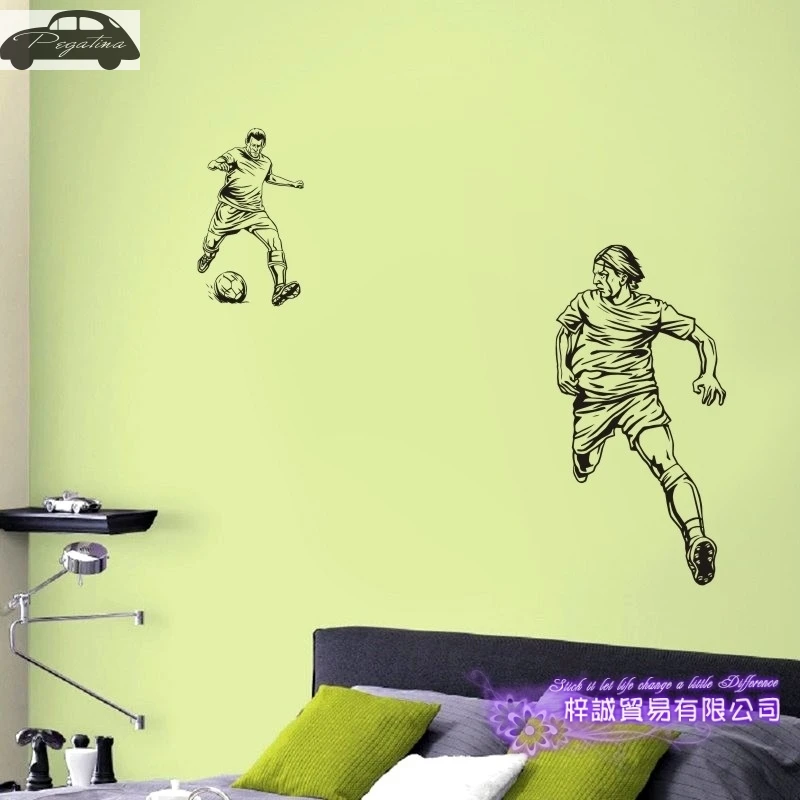 Football Player Wall Sticker Sports Decal Kids Room Decoration Posters Vinyl Car Soccer | Дом и сад