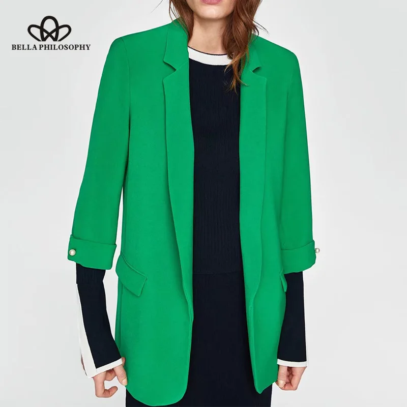 Luck A 2020 женский весенний офисный Женский Длинный блейзер с рукавом три четверти и