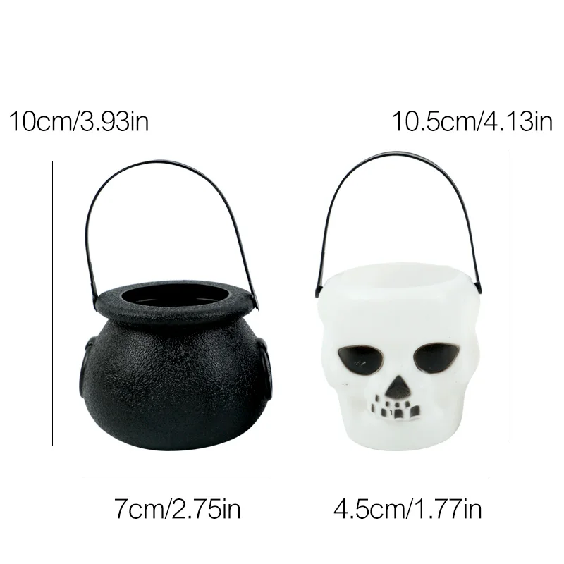 

Halloween Candy Pot Halloween Cauldron Novelty Halloween Bucket Ornament Skull Witch Toy 2020