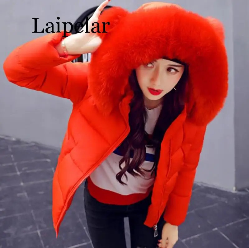 Laipelar 2019 New Big Collar Hoody Women's Winter Jacket Women's Park Slim Short Women's Down Jackets 4 Colors S-XXL