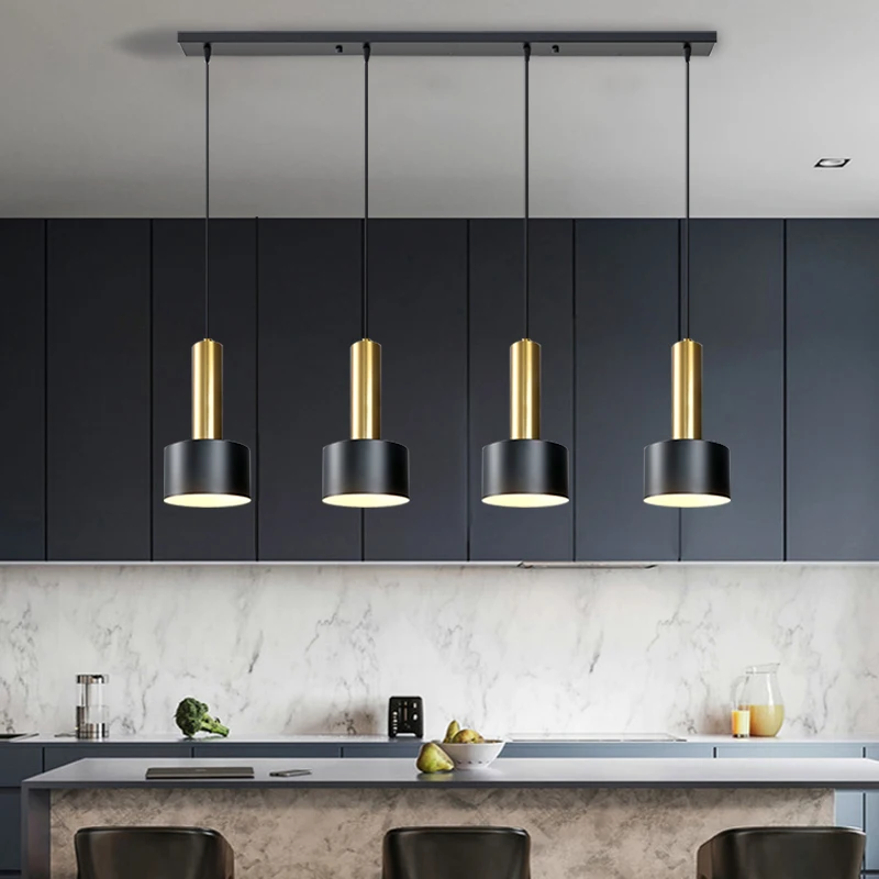 

Modern Metal Pendant Lamp Black White Gold Lampshade Hanging Lights Fixtures For Dining Room Bedroom Indoor Decoration Lighting