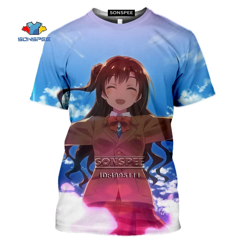 

SONSPEE 3D Print Japan Anime The Idol Master Men's T-shirt Kawaii Girls Loli Tshirt Casual Summer Shirt Harajuku Short Sleeve