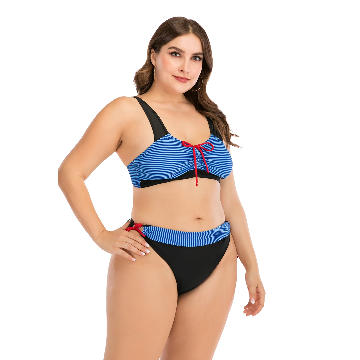 Комплект бикини размера плюс женские с большой грудью и стальной пластиной