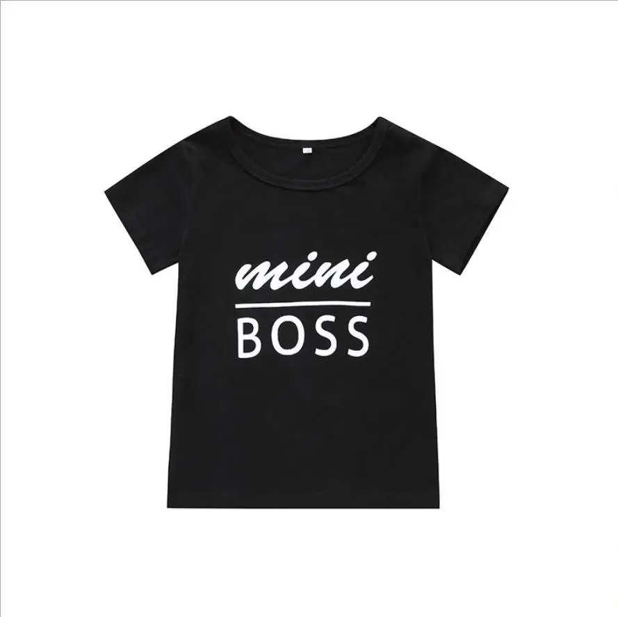 Летние топы с буквенным принтом для мальчиков и девочек от 1 до 6 лет хлопковые